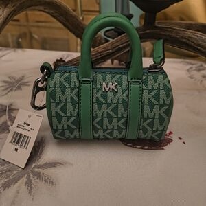 Michael Kors Micro Duffle Key Fob Palm Green